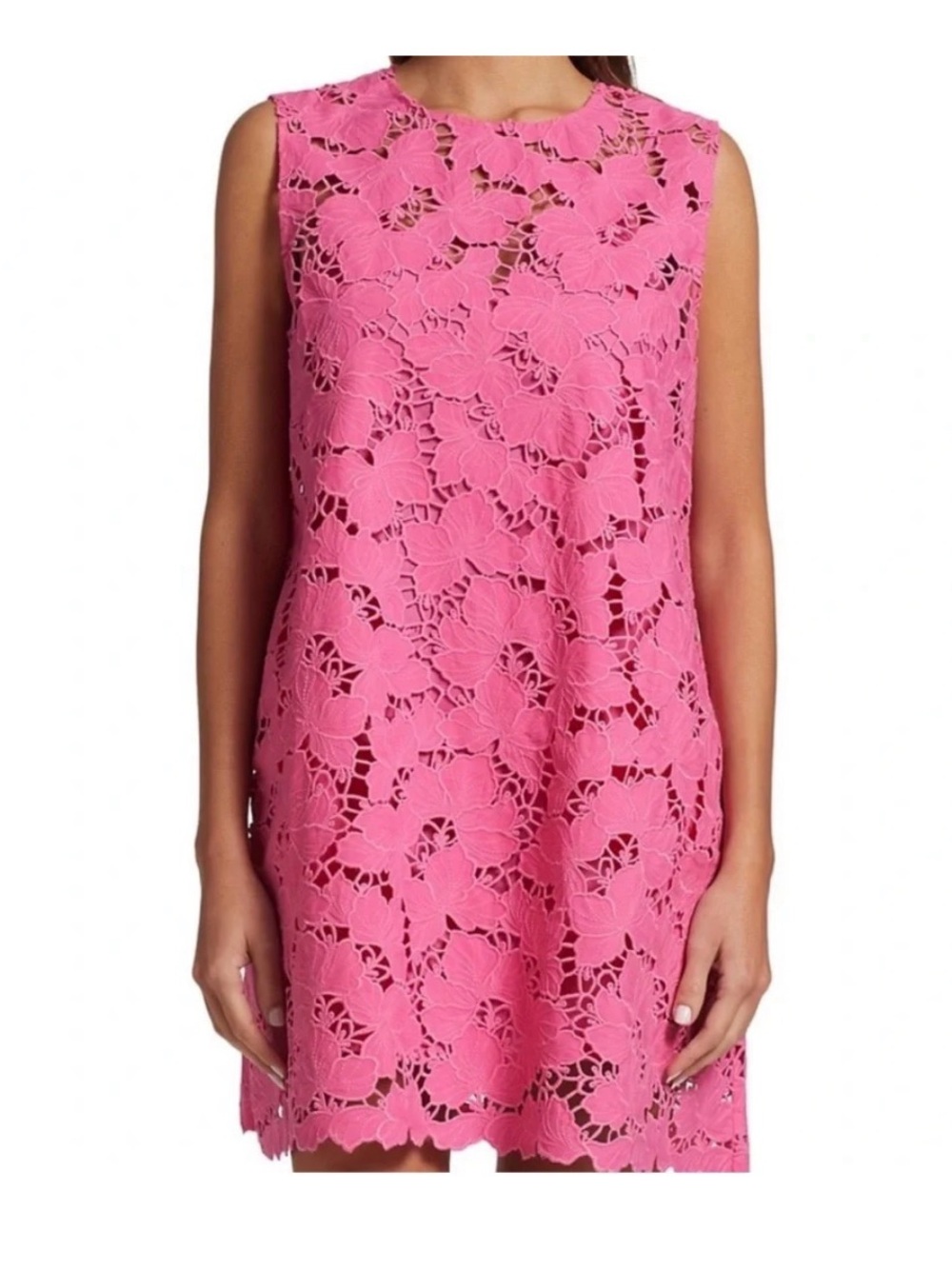 Self-Portrait Pink Floral Lace Dress